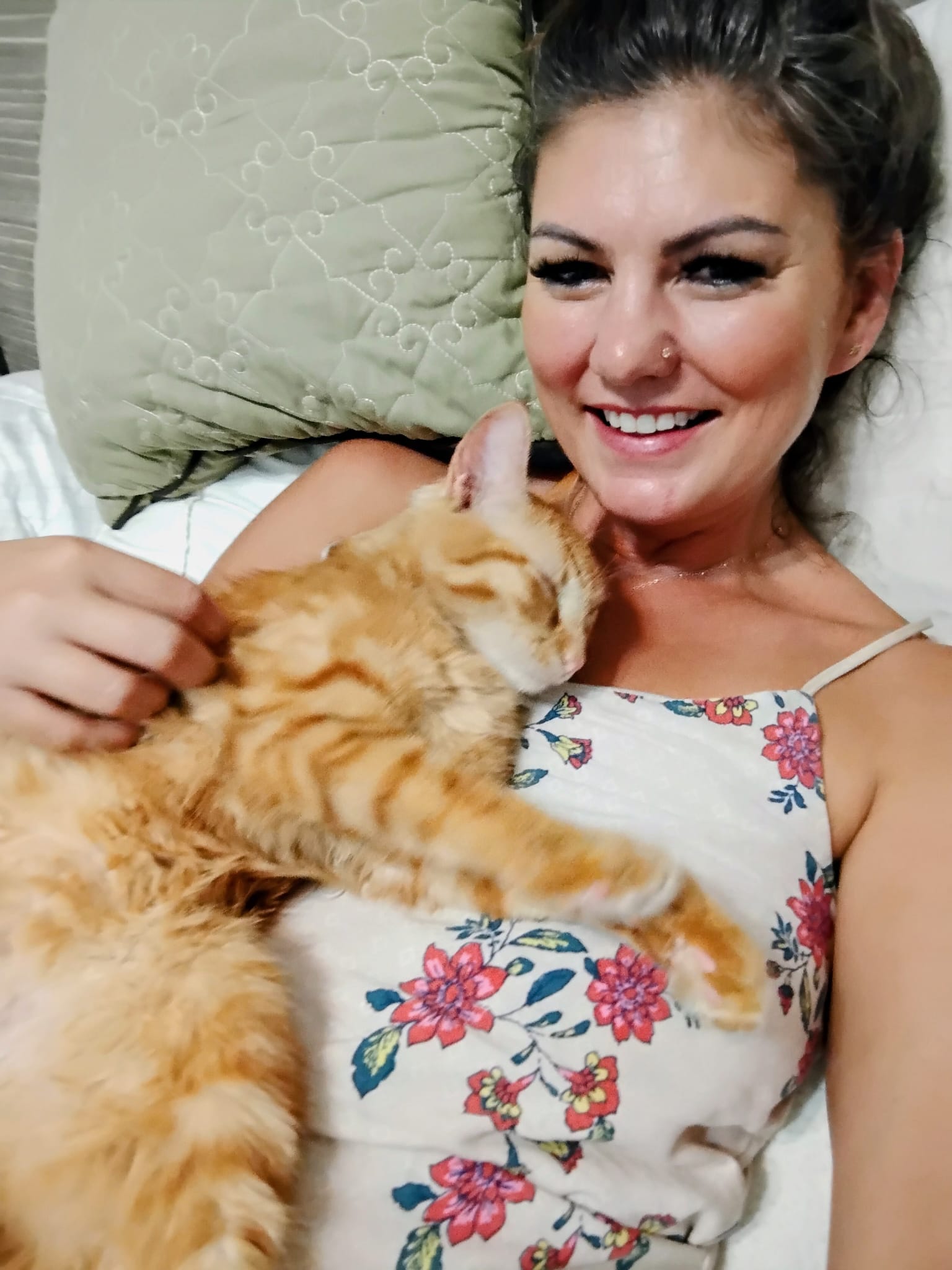 Shauna Welless with her island rescue cat — island life moments