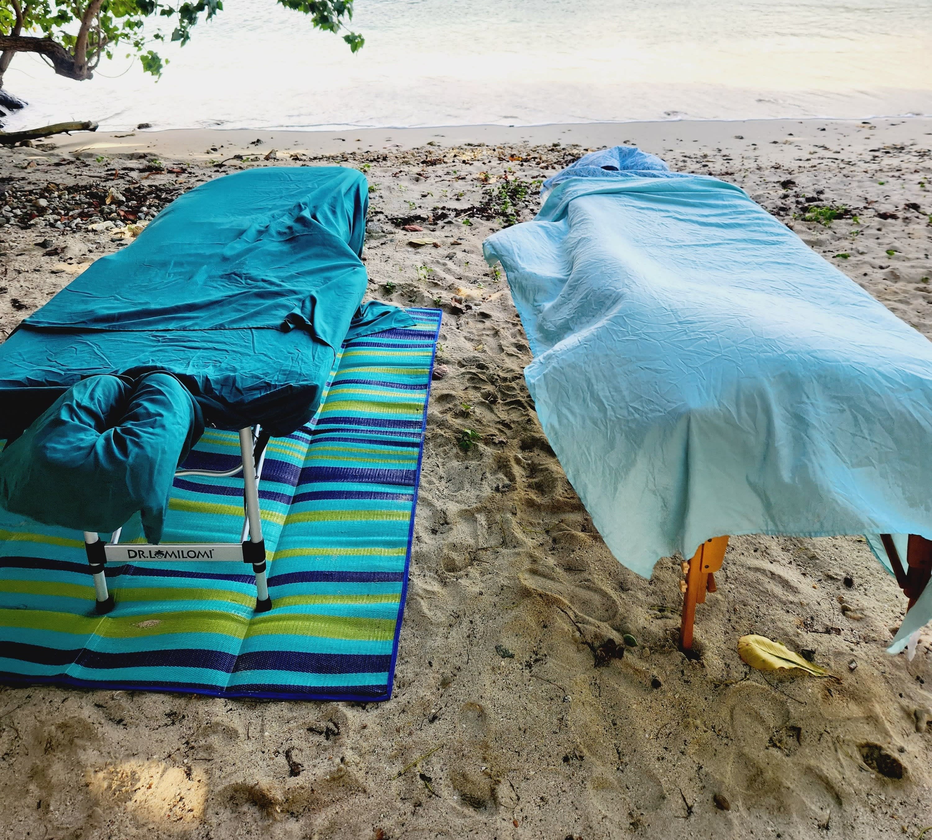 Beachside massage in the Virgin Islands